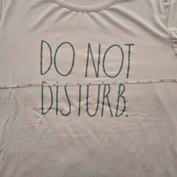 Rae Dunn Women’s Pajama Set Do Not Disturb Pink Top & Striped Shorts Sleepwear - Picture 4 of 9